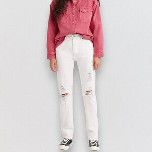 LEVIS JEANS 501 Original Straight High Rise Button Fly Distress Women's 29x30